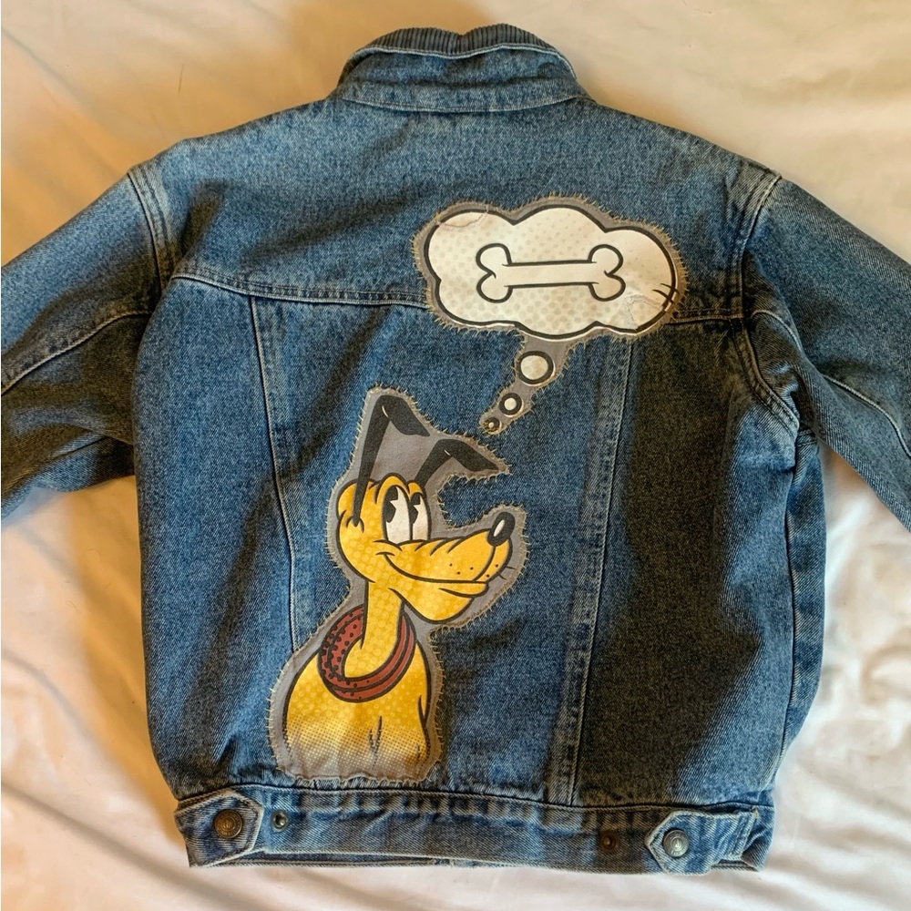 Kids Denim Jacket with Disney Pluto Design